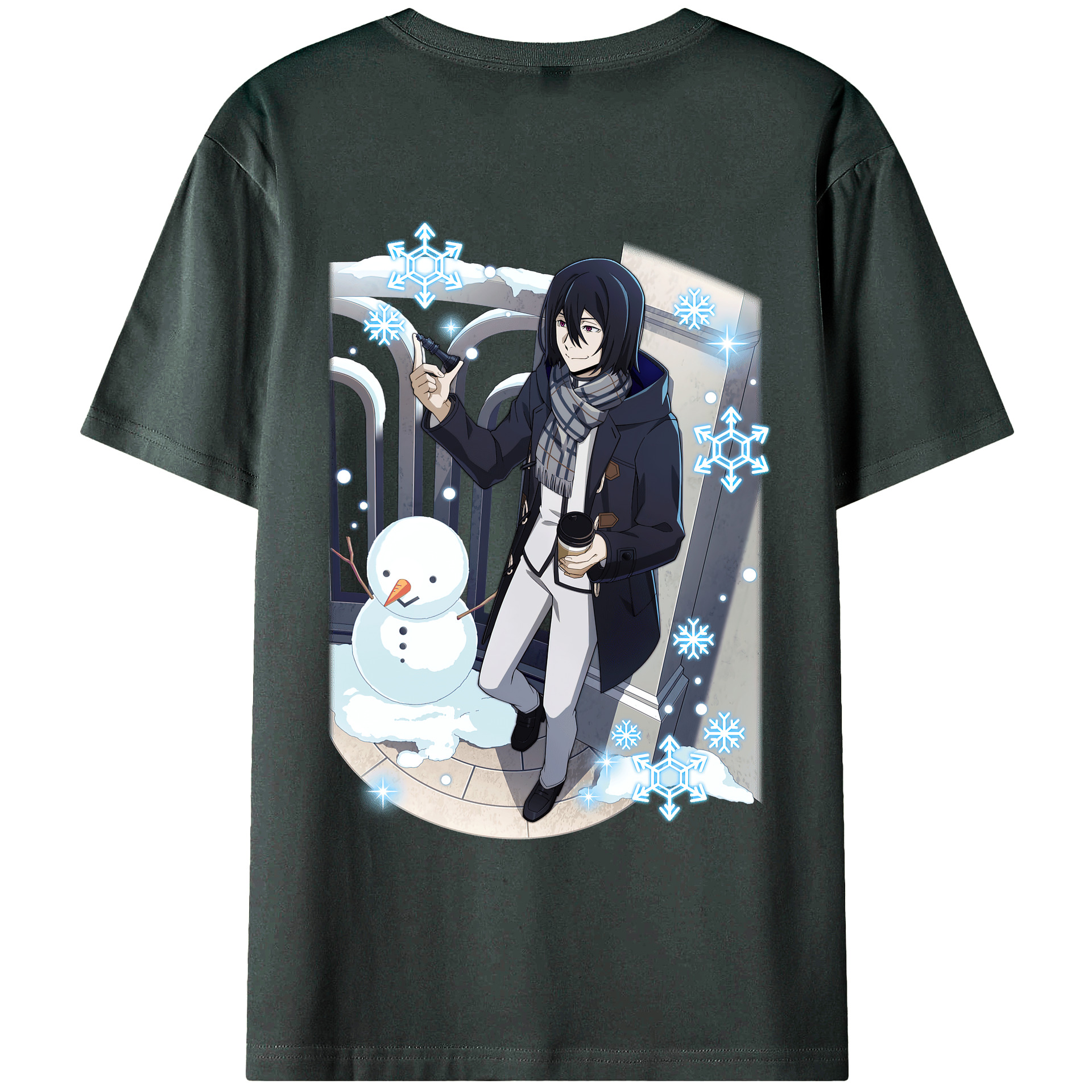 （画像用） 文豪ストレイドッグス Bungo Stray Dogs 綿100％ メンズ半袖Tシャツ（バックプリント） 通気性